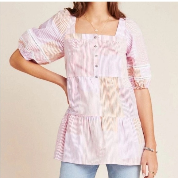NWT Maeve‎ Pastel Gingham Tunic - Picture 1 of 10